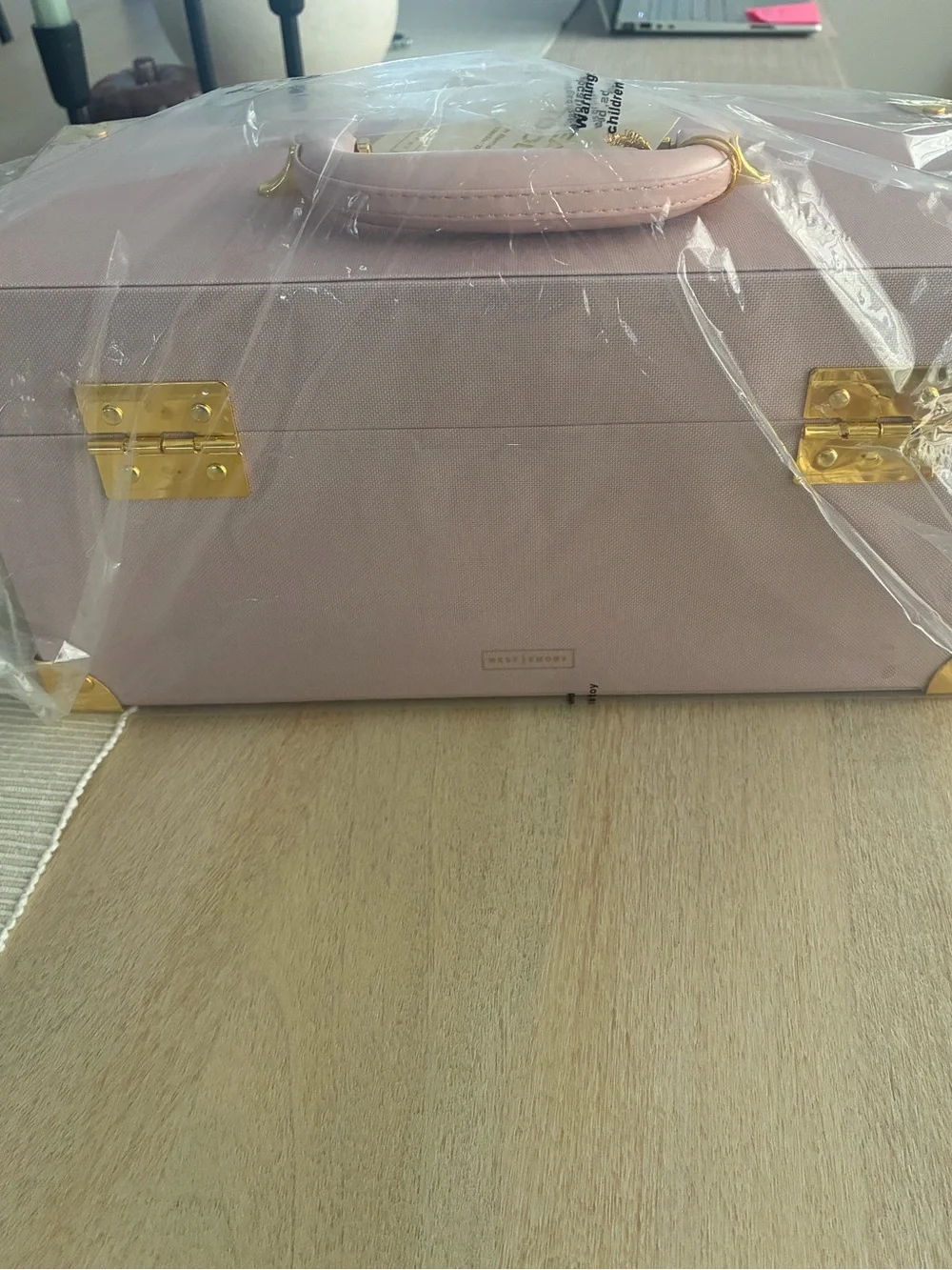 West Emory Nylon Beauty Toolbox with Removable Tray and Gold Metal Corners